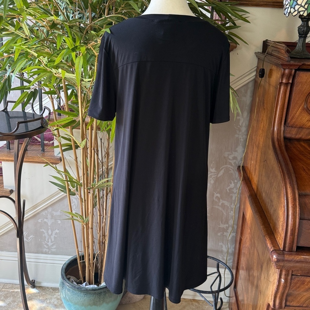 WORKSHOP ladies, Black large crewneck dress short sleeve excellent condition - Picture 7 of 9